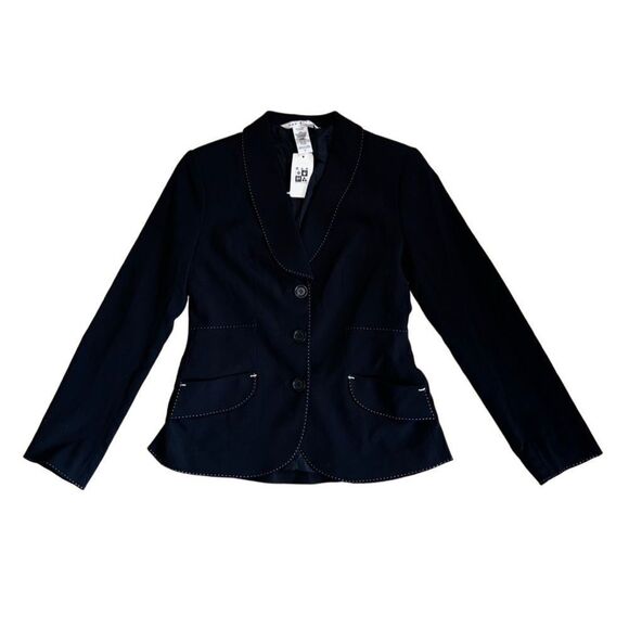 [NWT] Max Studio Black w/ White Stich Threading Blazer - Size 2 - Picture 5 of 10